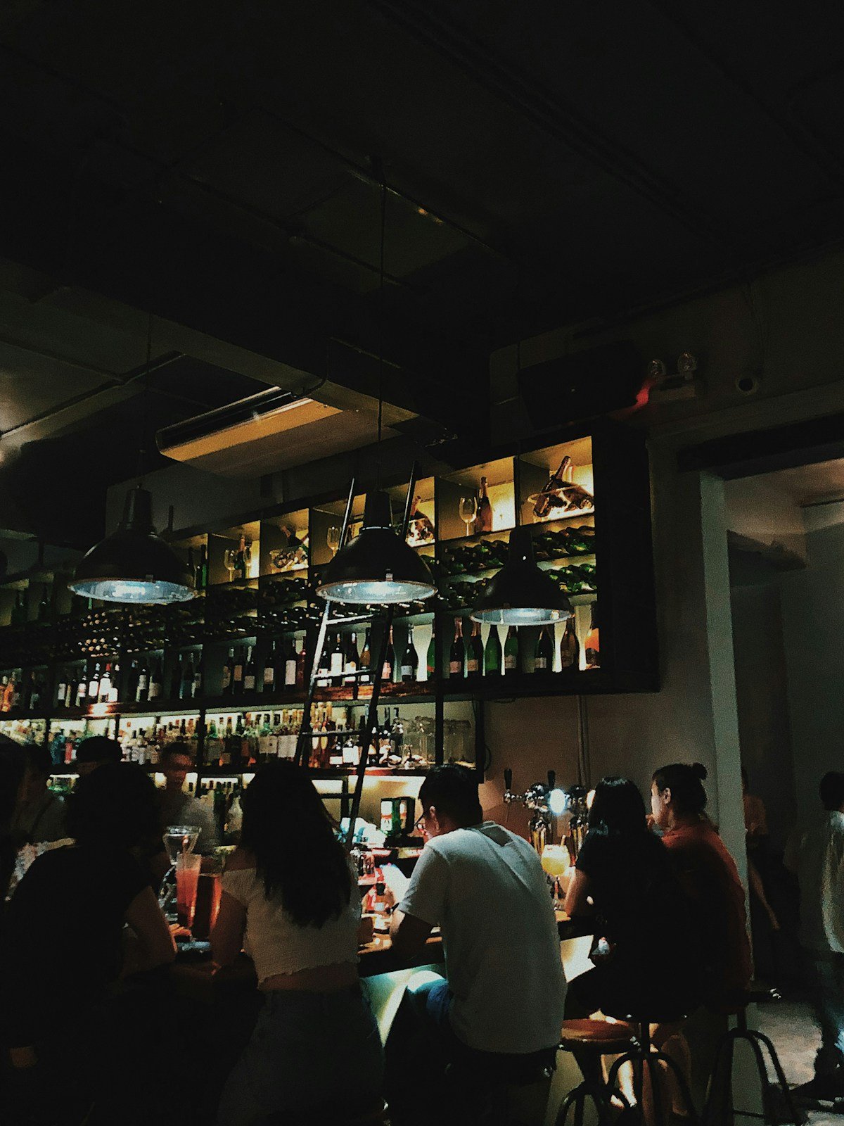 Warm interior of a nighttime venue